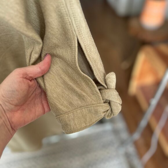 Max Studio Beige Double Knit Super Soft Sweatshirt Dress with Pockets Size Large - Picture 6 of 12